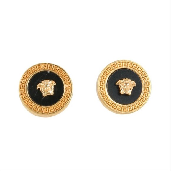 Medusa logo gold tone earrings